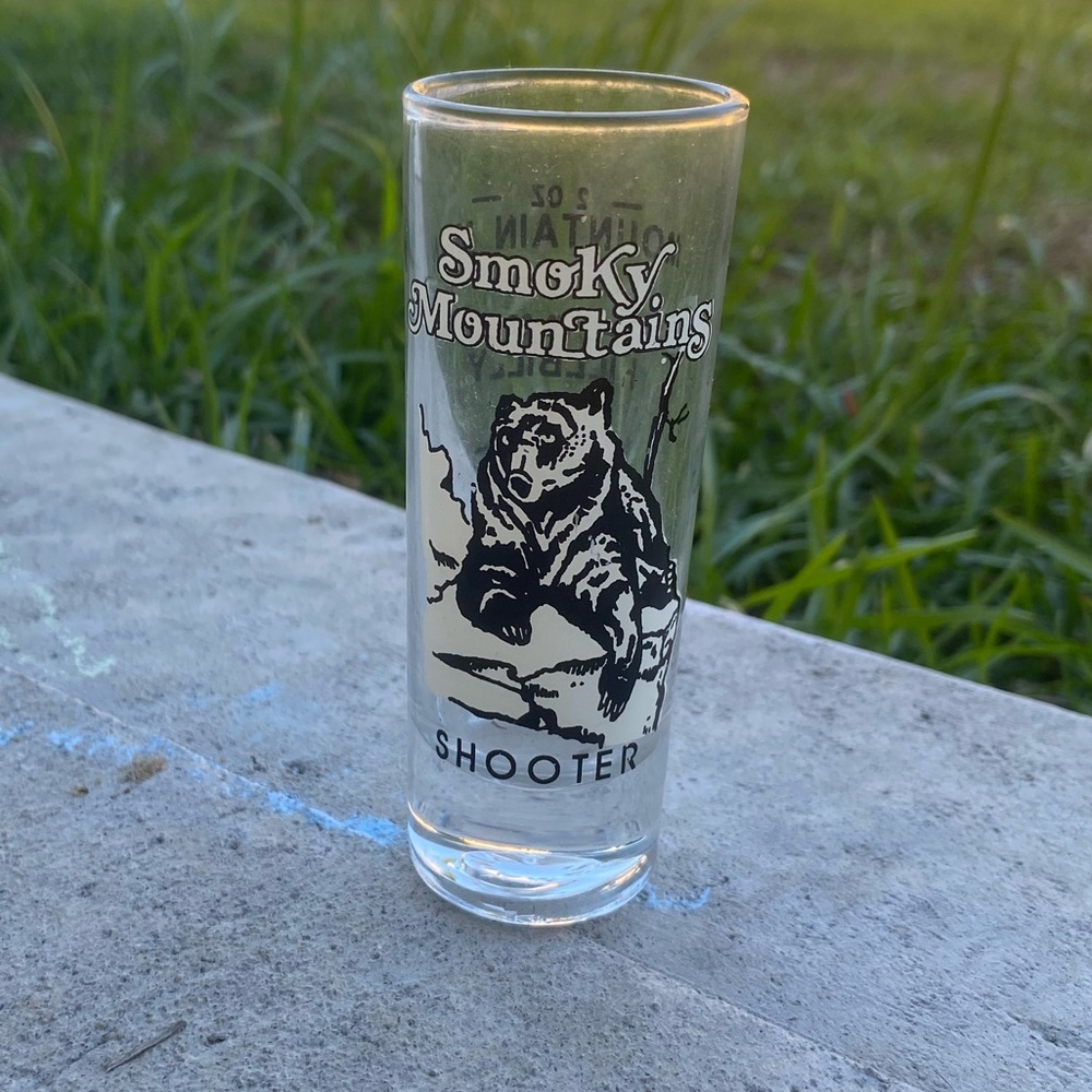 Vintage Smokey Mountain Bear Mini Glass Shooter